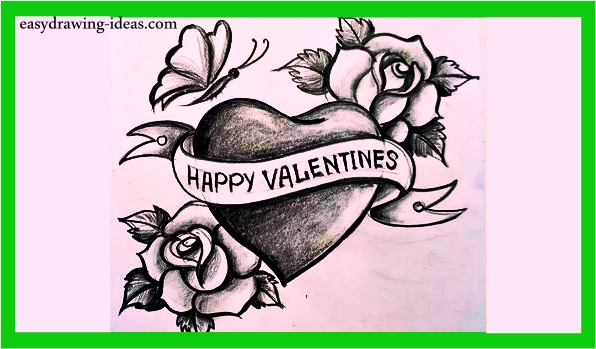 valentines rose drawing - rose drawing - valentine gift drawing - valentine day drawing -valentine drawing